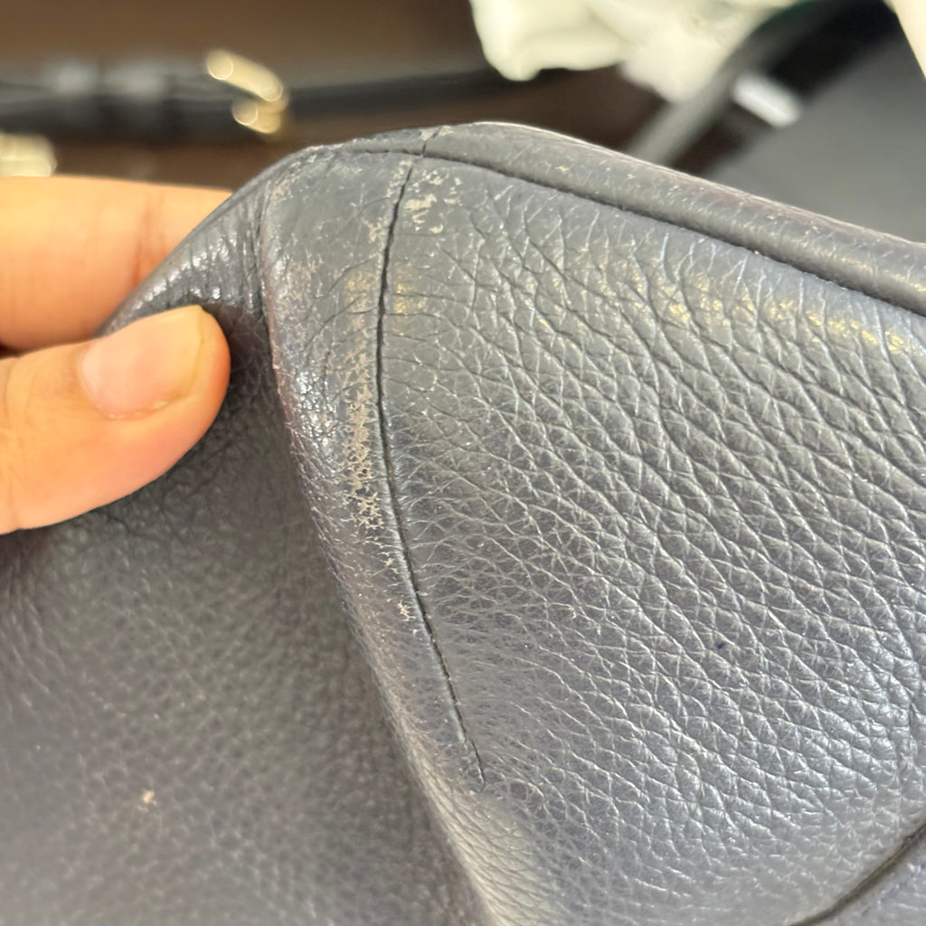 Coach Navy Pebbled Leather 'Isabella' Shoulder Bag | Pre Loved |