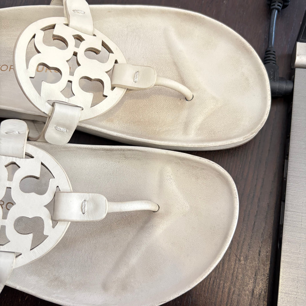 Tory Burch Ivory Miller Cloud Sandals | Pre Loved |