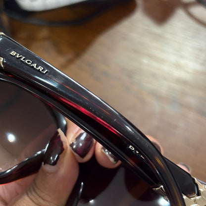 Bvlgari Dark Havana Oversized Butterfly Sunglasses | Pre Loved |