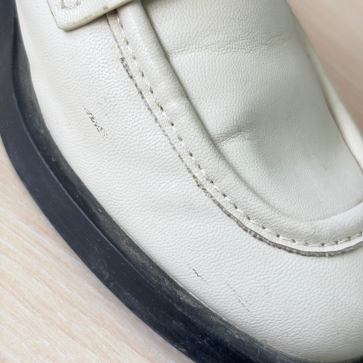 Charles And Keith Cream And Gold Chain Loafers | Pre Loved |