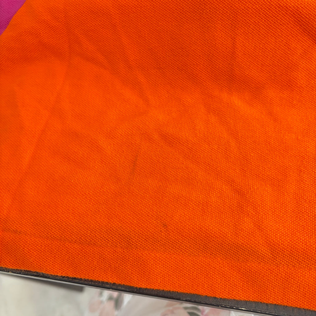 Ralph Lauren Orange & Pink Skinny Polo Shirt | Pre Loved |
