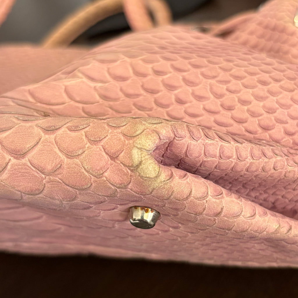 Furla Blush Pink Leather Croc-Embossed Carmen Tote | Pre Loved |