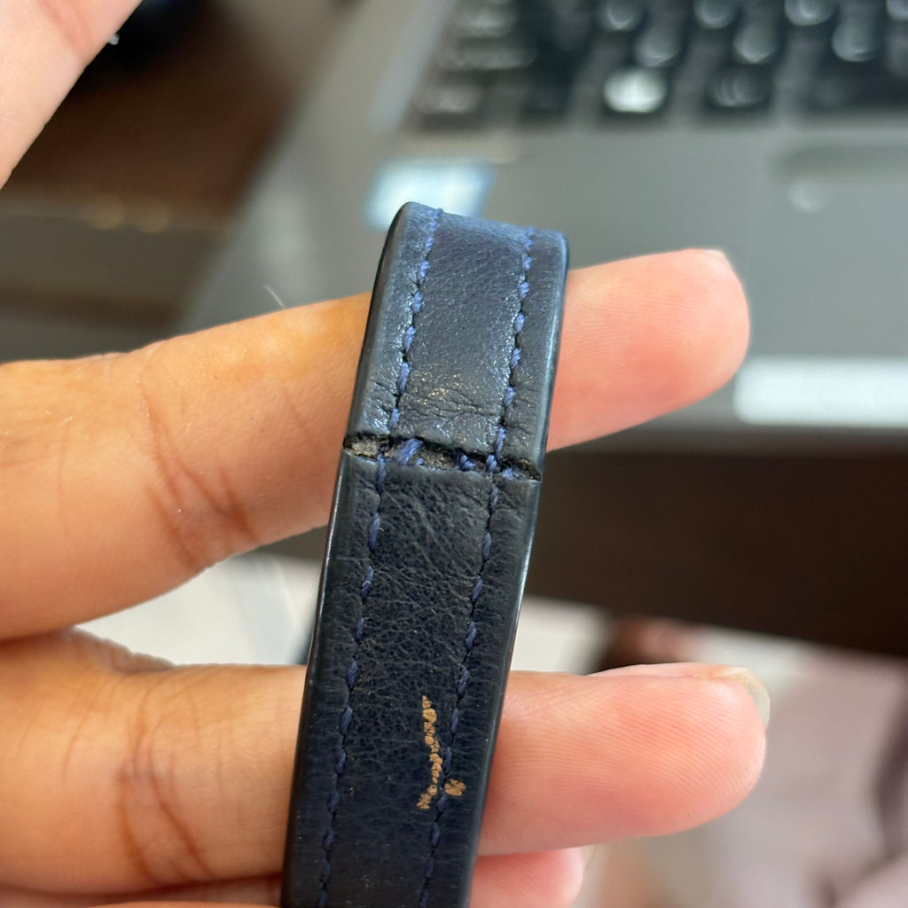 Coach Navy Crocodile Embossed Leather Crossbody Bag | Pre Loved |