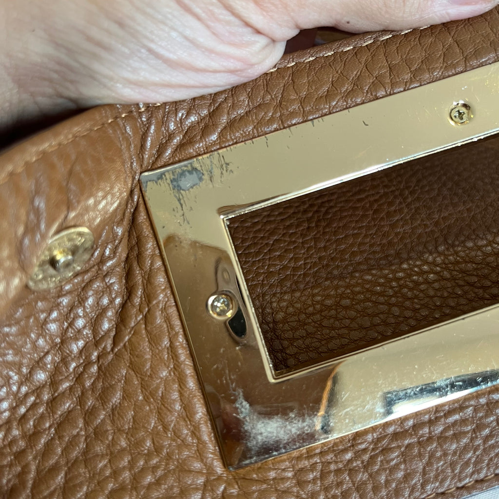 Michael Kors Berkley Luggage Brown Leather Crossbody Bag | Pre Loved |