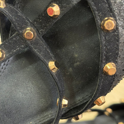 Dune Black Casterly T-Bar Studded Court Shoes | Pre Loved |