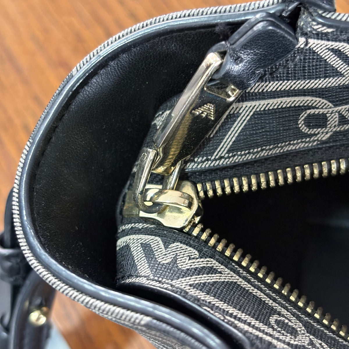 Emporio Armani Black Monogram Mini Tote Bag | Gently Used |
