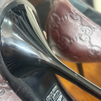Gucci Brown Guccissima Leather Peep Toe Pumps | Gently Used |