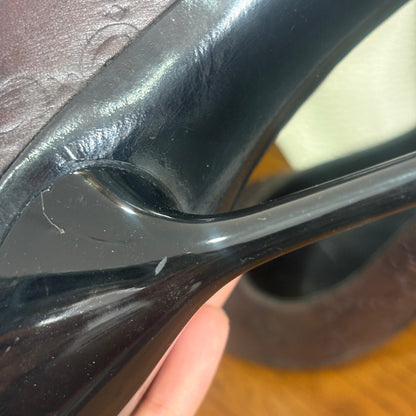 Gucci Brown Guccissima Leather Peep Toe Pumps | Gently Used |