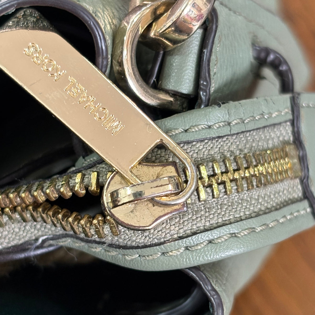 Michael Kors Sage Green Emilia Small Leather Satchel Bag | Pre Loved |