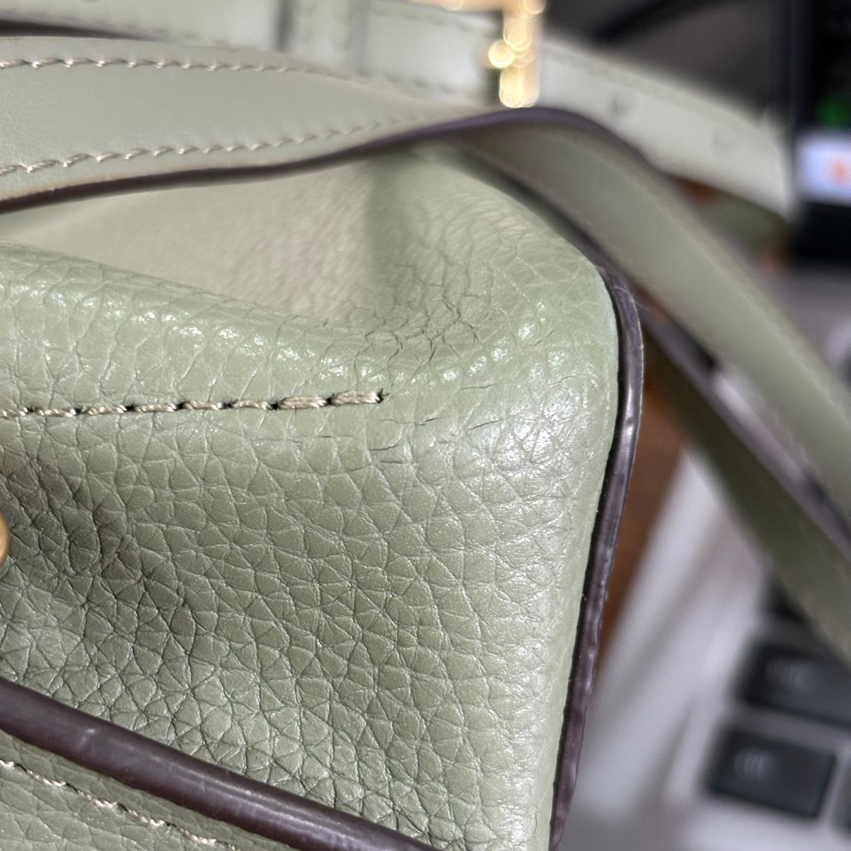Michael Kors Sage Green Emilia Small Leather Satchel Bag | Pre Loved |