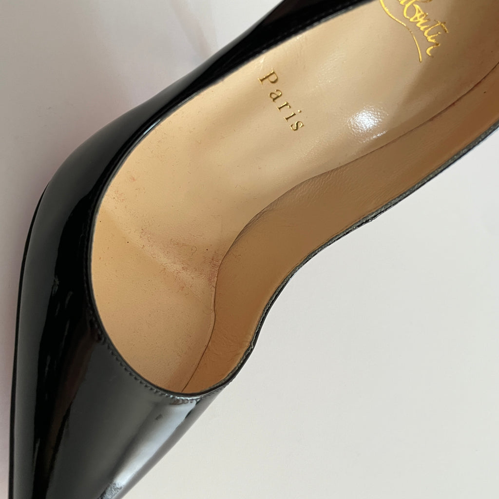 Christian Louboutin Black Patent Leather Pointed Pumps | Like New |
