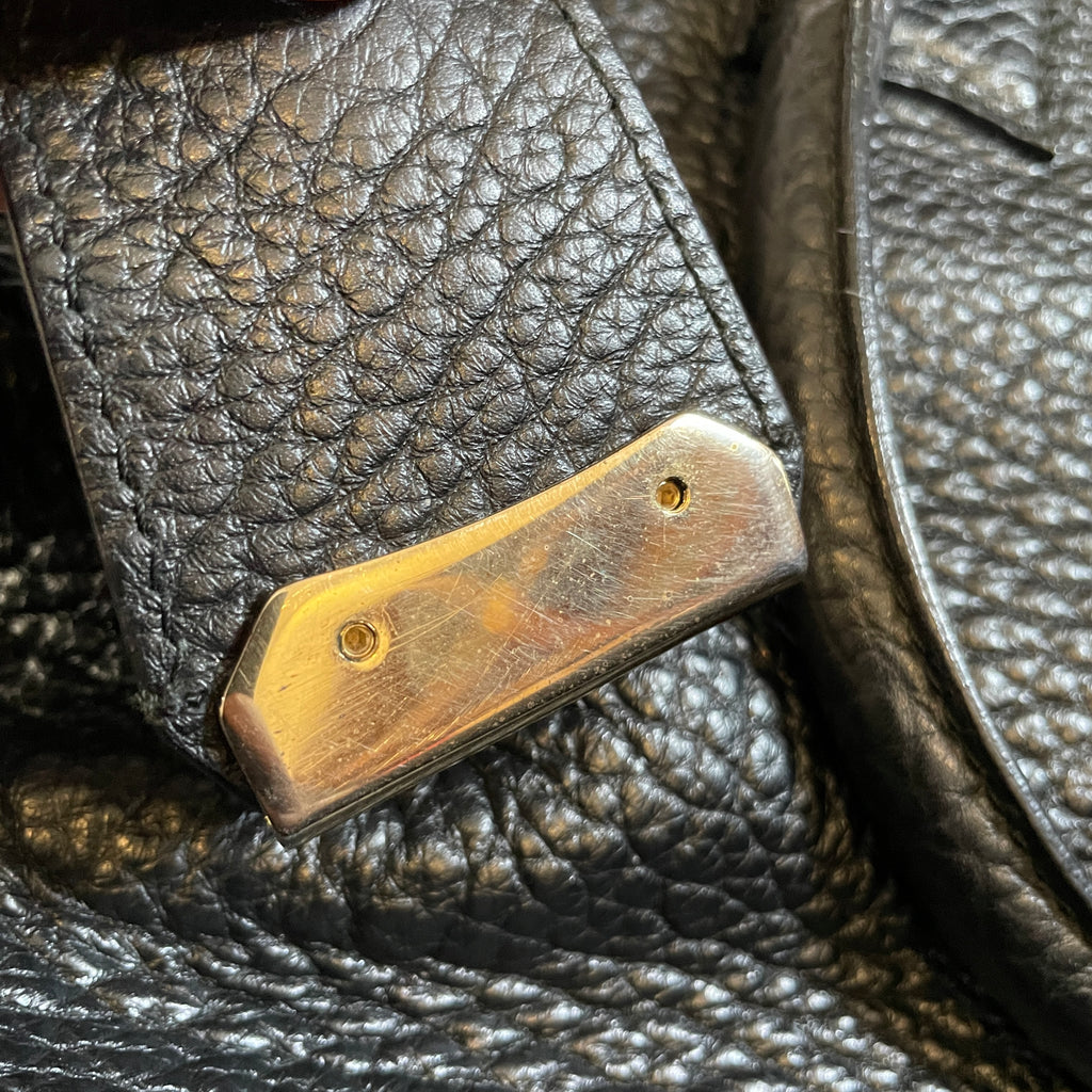 Hermes Birkin Ardennes 35 Noir in Calfskin Leather with Gold-tone - US