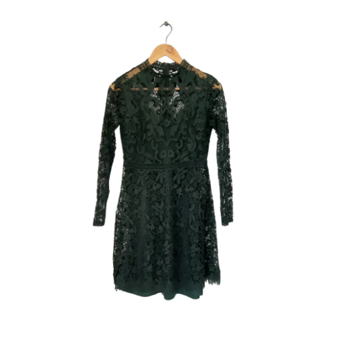 zara lace dress green Knee Length | Gently Used COLORGROUP_OLIVE_BLACK Lillian Midi Dress – Size:Girl 7T