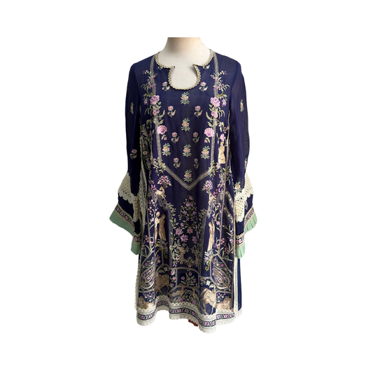 Sania Maskatiya Blue & Mint Green Kurta (3 Piece) | Gently Used |