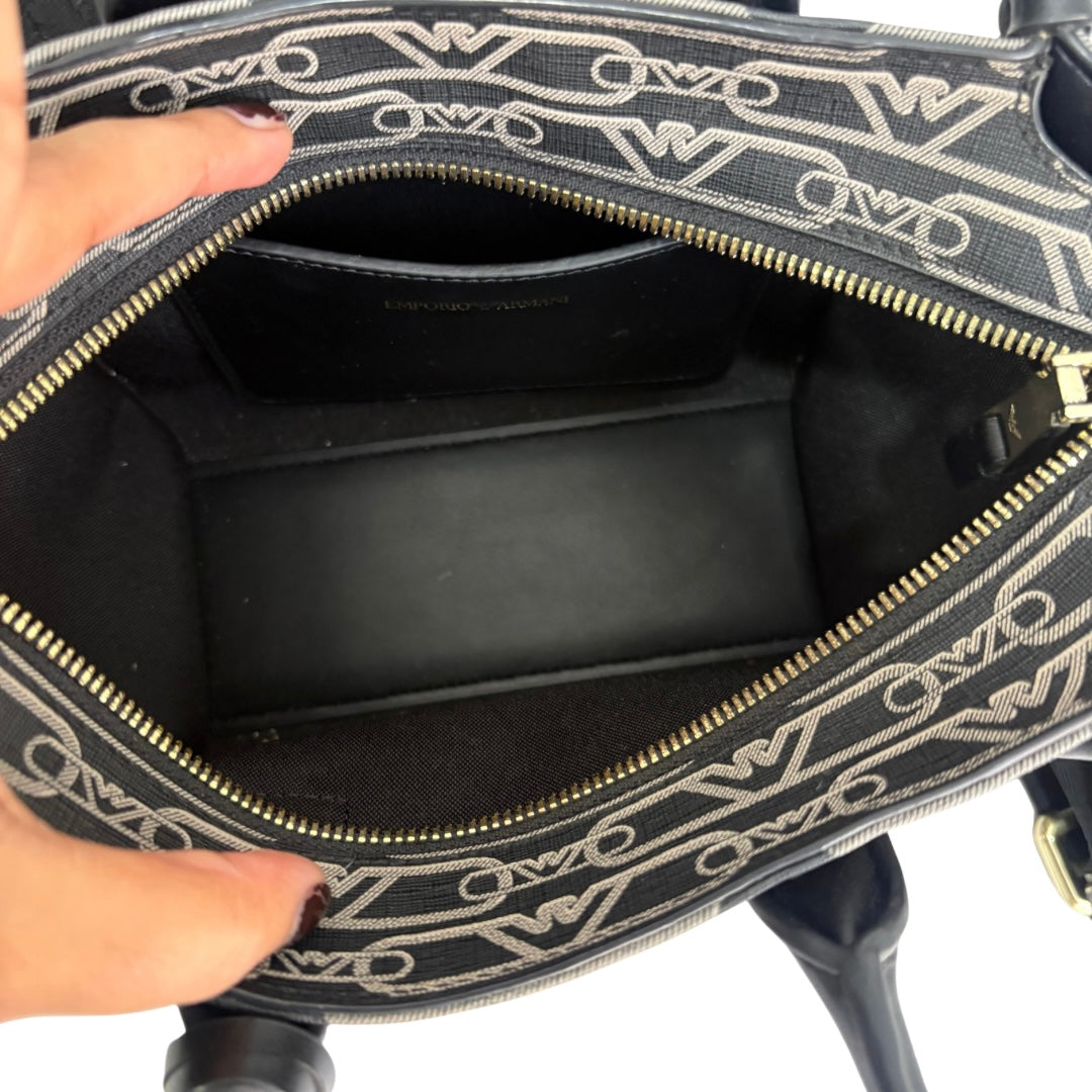 Emporio Armani Black Monogram Mini Tote Bag | Gently Used |