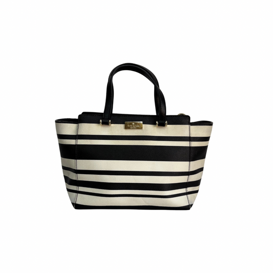 Kate Spade Navy Blue & White Striped Satchel Bag | Pre Loved |