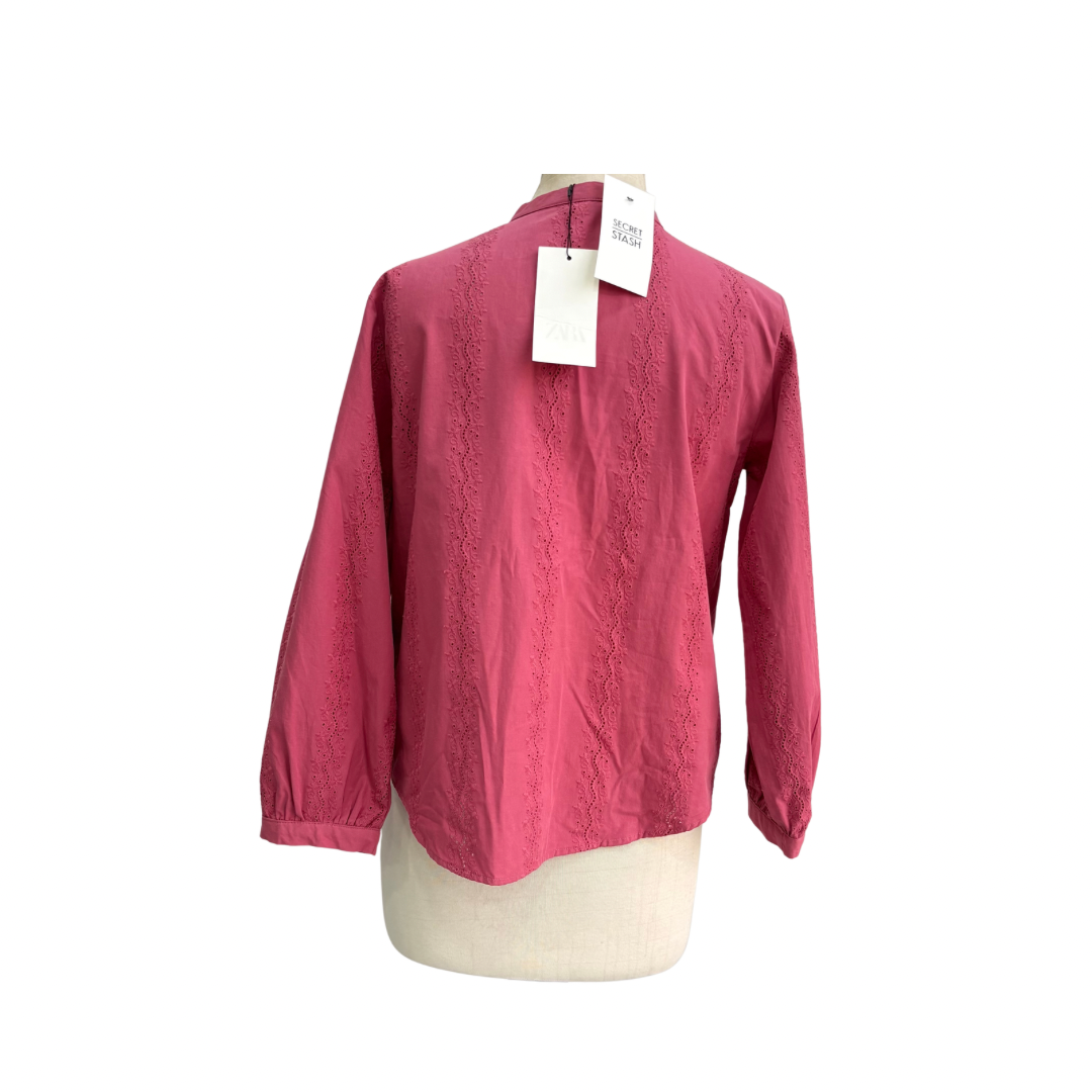 Zara Tea Pink Lace Top | Brand New |