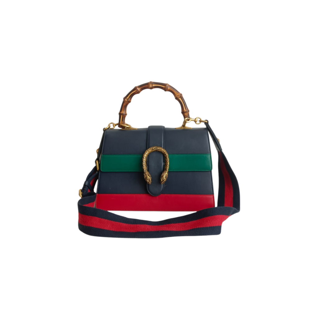 Gucci Tri-Colour Leather Dionysus Top Bamboo Handle Bag | Pre Loved |