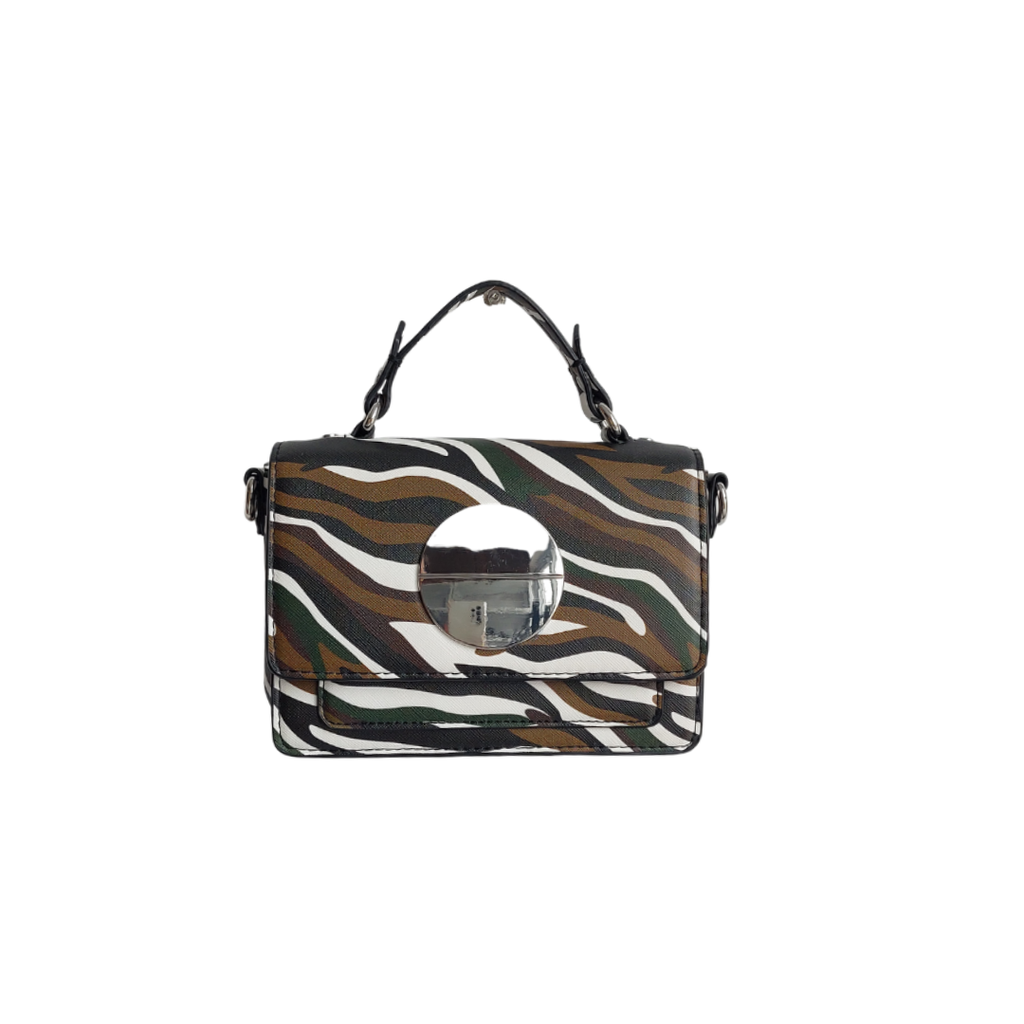 ZARA Multi-Color Animal Print Leatherette Mini Crossbody Bag | Gently Used |