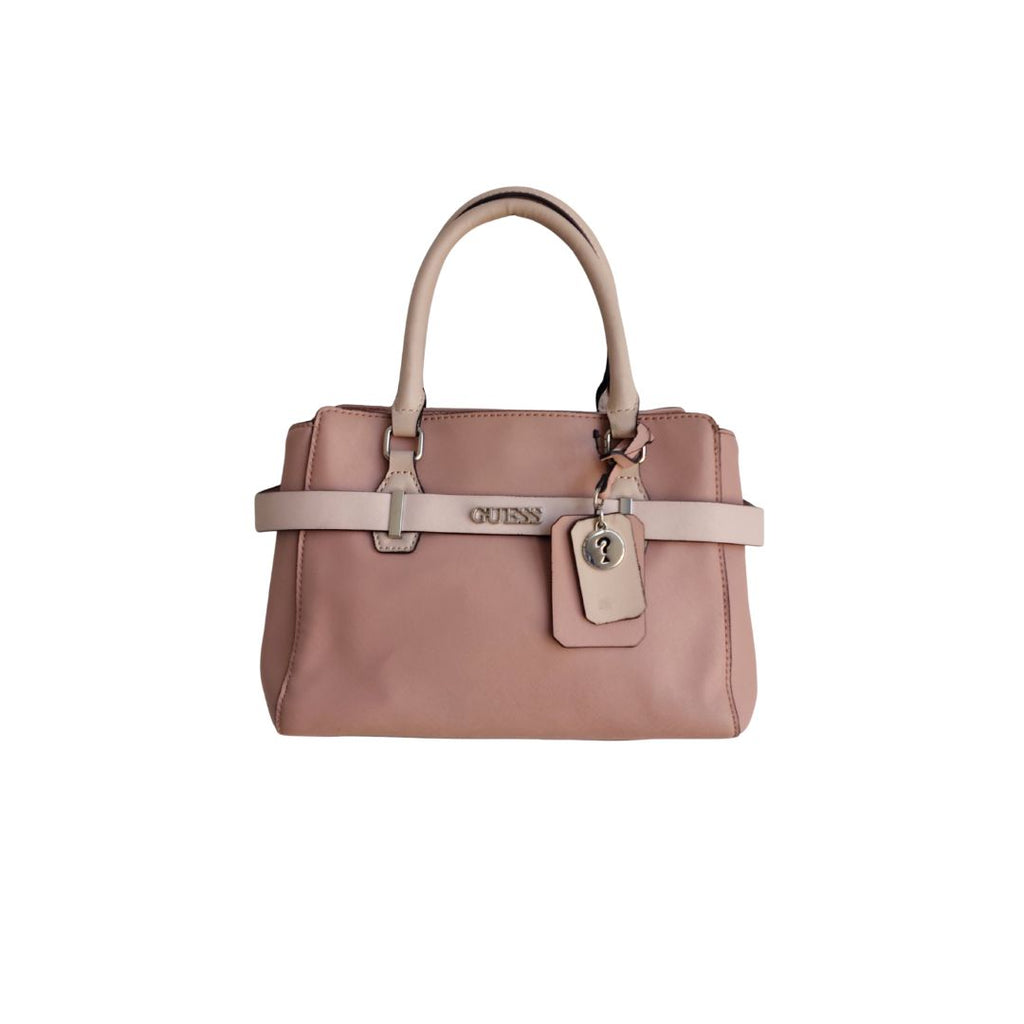 Guess Pink Two Tone Leatherette Goldenrod Back Satchel Bag | Pre Loved |