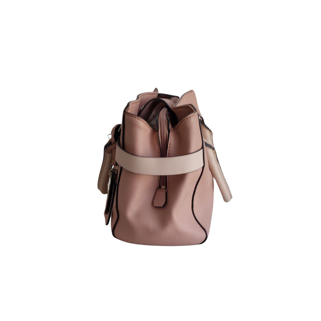 Guess Pink Two Tone Leatherette Goldenrod Back Satchel Bag | Pre Loved |