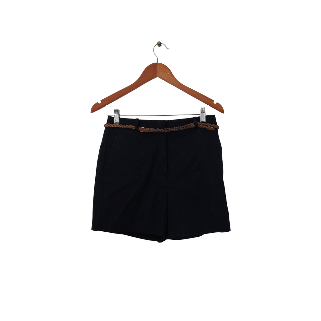ZARA Navy with Brown Belt Shorts | Gently Used |