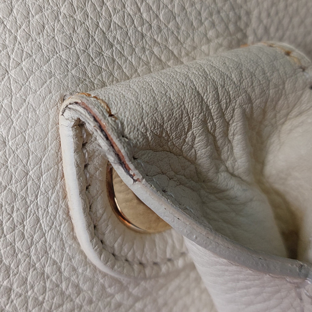 Jimmy Choo Cream Leather Small Rosalie Satchel Bag | Pre Loved |