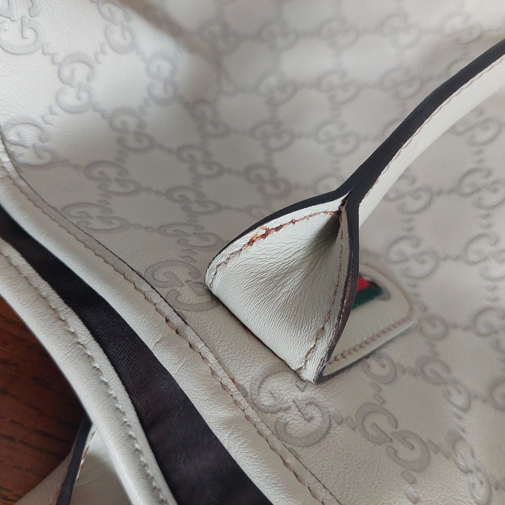 Gucci White Guccissima Leather Tote Bag | Gently Used |