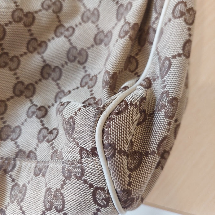 Gucci Beige Sukey Monogram Canvas With Leather Trim shoulder bag | Pre Loved |