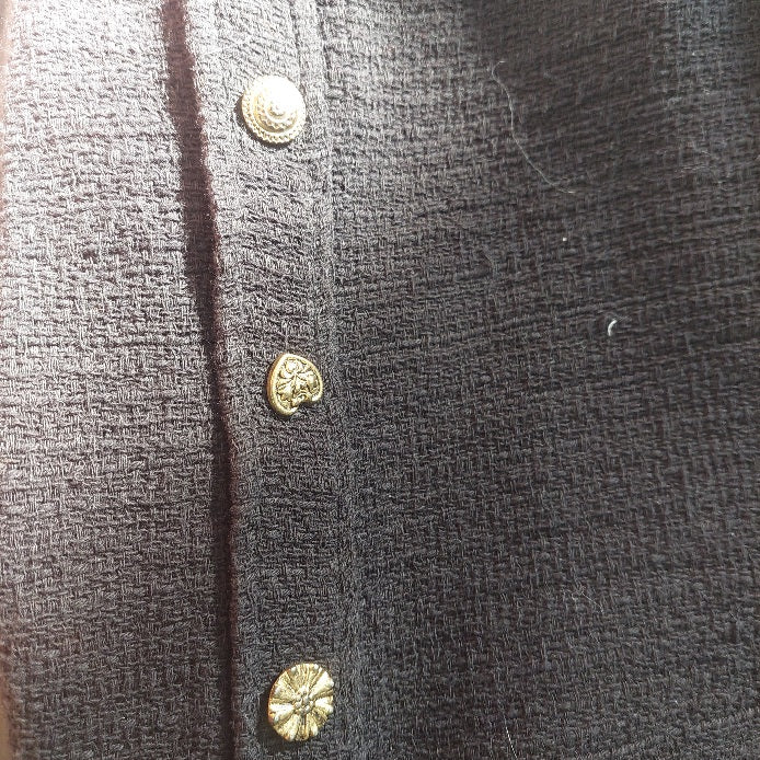 Zara Black Gold Button Detail Skirt | Brand New |