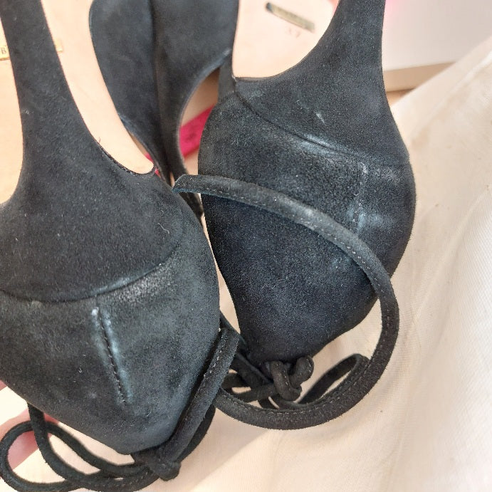 Beymen Black Faux Suede Heels | Pre Loved |