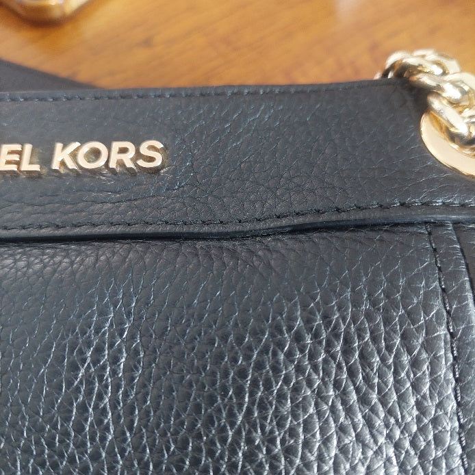 Michael Kors Black Pebbled Leather Jet Set Chain Shoulder Bag | Pre Loved |