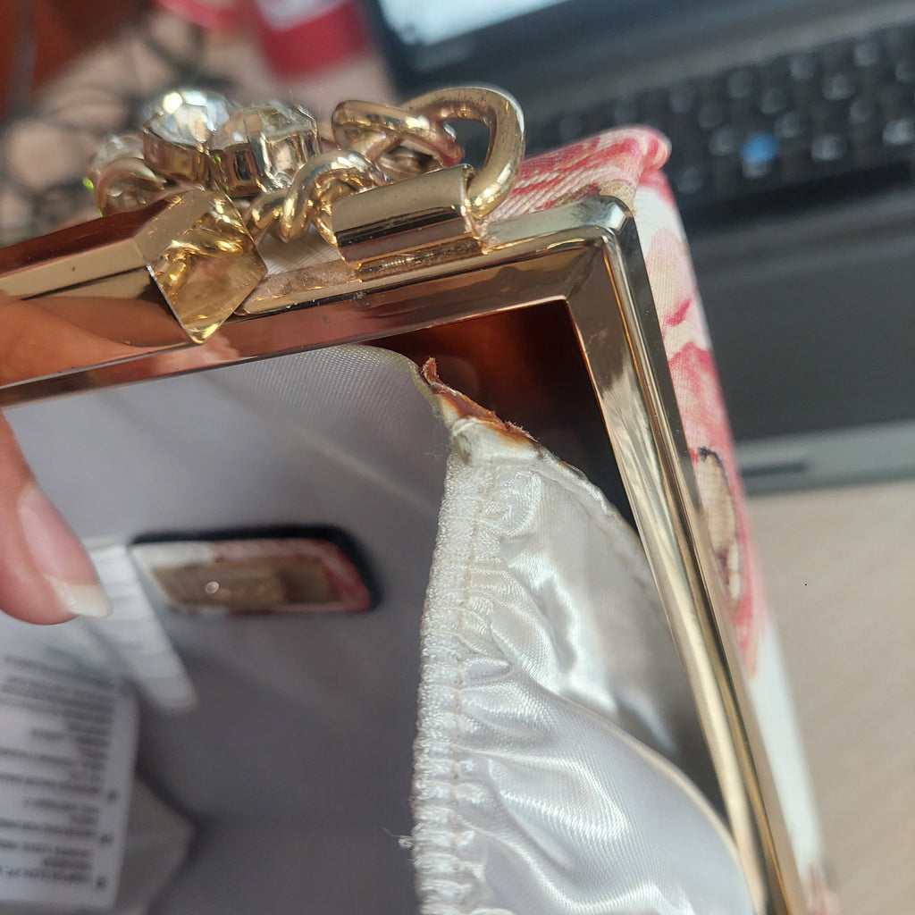 Aldo Floral Printed Box Top Handle Embellished Crossbody Bag Pre Lov