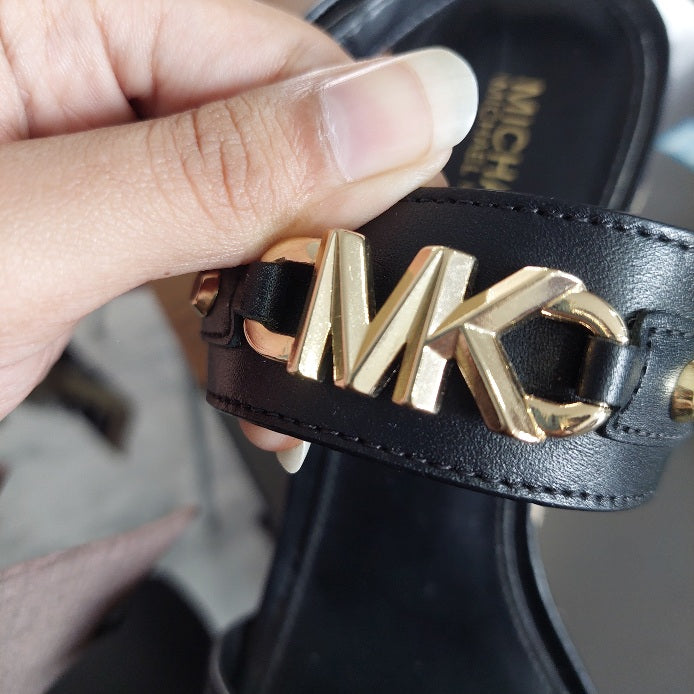 Michael Kors Black Leather Farrah Wedges | Gently Used |