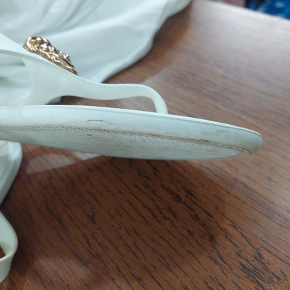 Versace White Medusa Thong Sandals | Pre Loved |