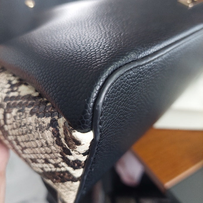 Aldo Black Leatherette Caraever Satchel Bag | Like New |