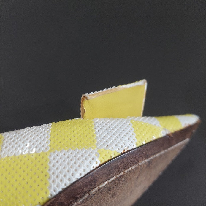 Louis Vuitton Yellow & White Magic Square Pumps | Pre Loved |