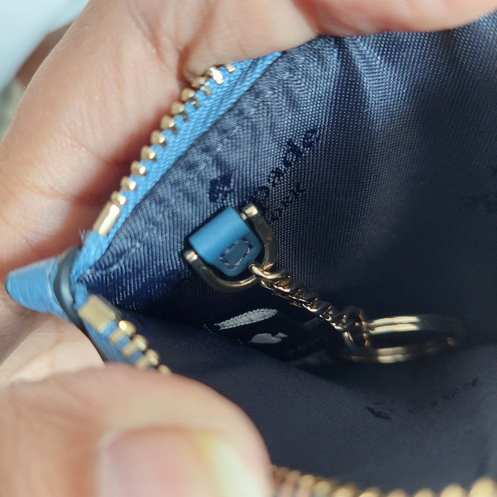 Kate Spade Blue Leila Pebbled Leather wristlet | Gently Used |