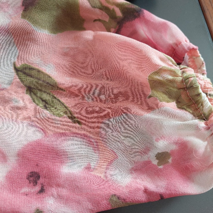 Forever 21 Pink Sheer Floral Printed Blouse | Pre Loved |