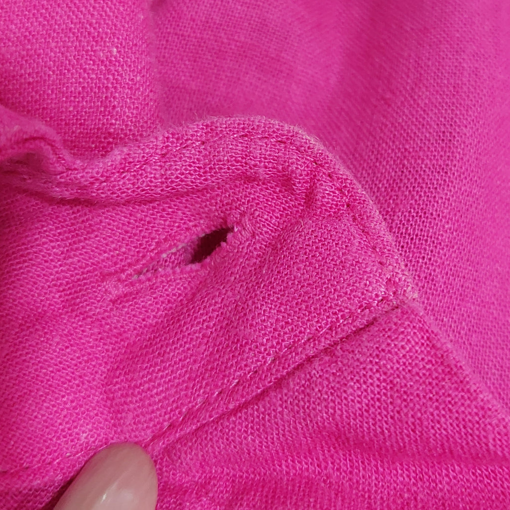 Mango Hot Pink Linen Mix Button Down Collared Shirt | Gently Used |