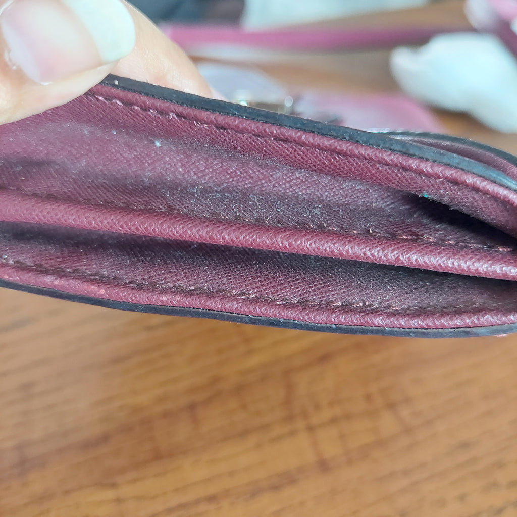 Kate Spade Burgundy Leather Wesley Place Natalie Crossbody Bag | Pre Loved |