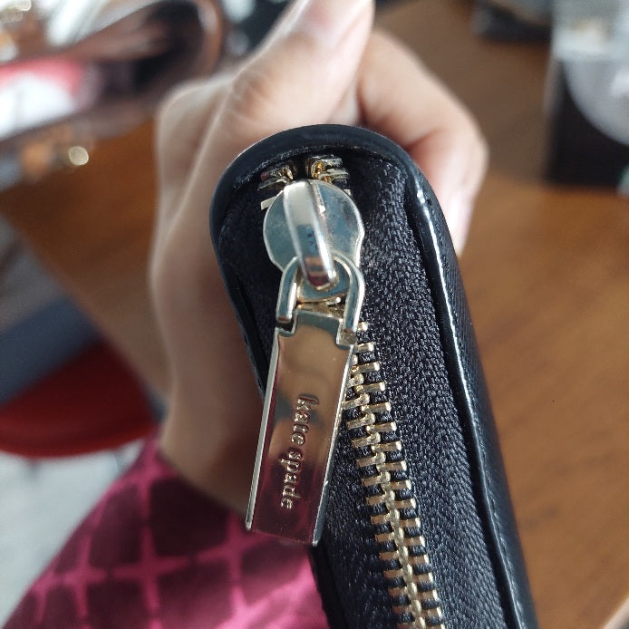 Kate Spade Black Leather Large Bifold Wallet | Gently Used |