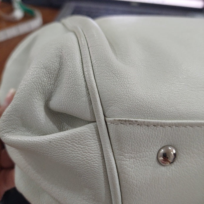 Salvatore Ferragamo White Leather Marisa Satchel Bag | Pre Loved |