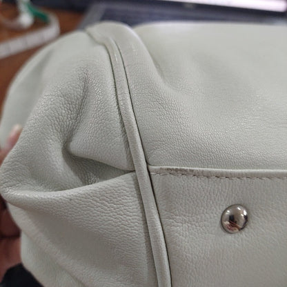 Salvatore Ferragamo White Leather Marisa Satchel Bag | Pre Loved |