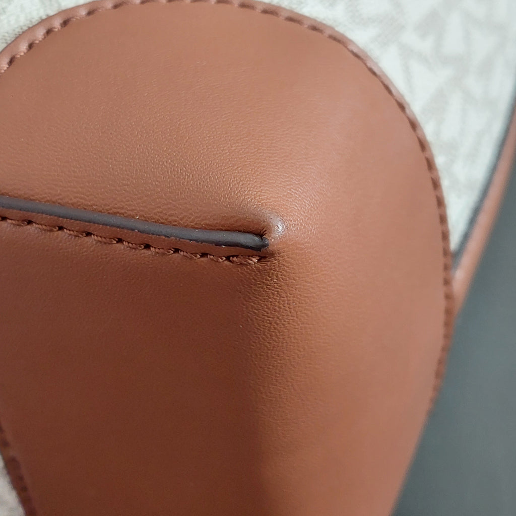 Michael Kors Brown & White Mercer Small Logo Bucket Bag | Gently Used |