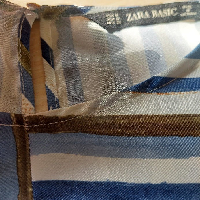 Zara Multi-Colour Striped Satin Blouse | Gently Used |
