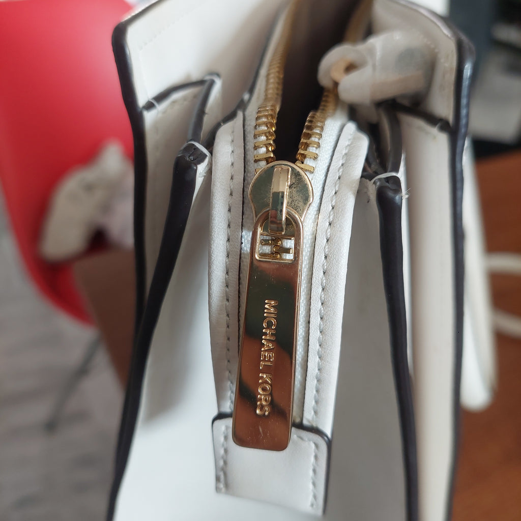 Michael Kors White “HOPE” Large Leather Satchel Bag | Pre Loved |