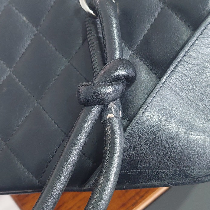 Chanel Black Calf Leather Cambon Ligne Mini Bag | Pre Loved |