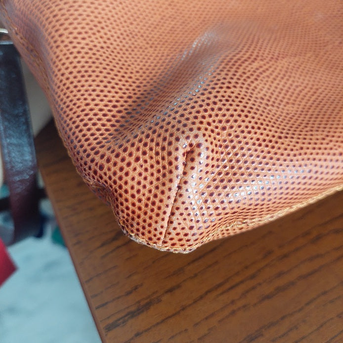 Jafferjees Orange Leather Small Shoulder Bag | Gently Used |