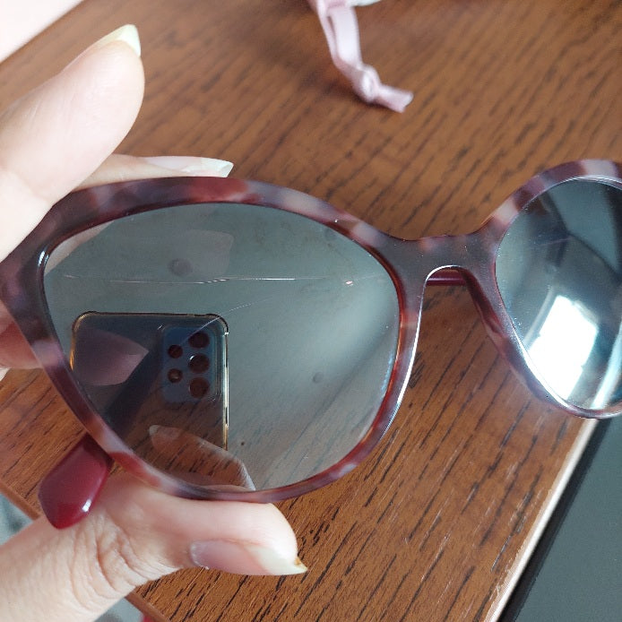 Miu Miu Pink/Purple Cat Eye Acetate Orchid Havana MU03US Sunglasses | Brand New |